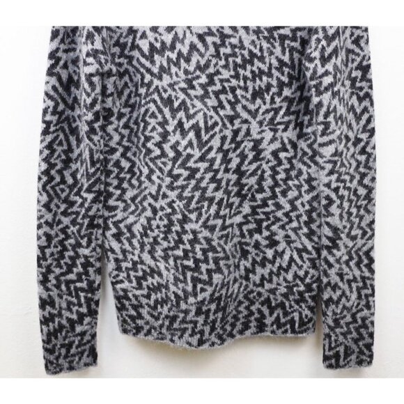 NWT Saint Laurent Geometric-jacquard Wool-blend Cardigan In Grey Size S - Picture 5 of 11
